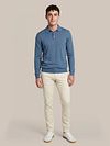 Suitable Compact Cotton poloshirt Denim Blå Model / Voorkant