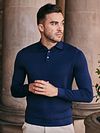 Suitable Compact Cotton Polo Shirt Navy Model / Voorkant with Bram