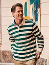 Koszulka polo rugby Steppin' Out w paski zielone i ecru Model / Sfeerbeeld