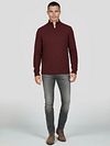Suitable Half Zip Pullover Donnegal Tweed Eco Wool Burgundy Model / Voorkant