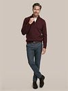 Suitable Half Zip Pullover Donnegal Tweed Eco Wool Bordeaux Model / Voorkant
