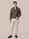 Suitable Half Zip Pullover Donnegal Tweed Eco Wool Grün Model / Voorkant