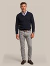 Steppin' Out Pullover Cotton Cashmere V-Ausschnitt Navy Model / Voorkant