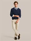 Steppin' Out Pullover V-Neck Lambswool Navy Model / Voorkant
