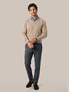 Steppin' Out Genser V-Hals Lammeull Beige Model / Voorkant