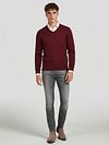 Steppin' Out Pullover V-Neck Lambswool Burgundy Model / Voorkant