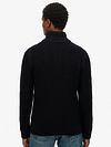 Pullover Superdry Jacob Cable con mezza zip blu navy Model / Achterkant