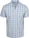 R2 Amsterdam Half Zip Piké Blå Tryck 132.POLO.025-014