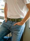 Woven Belt Army Green Model / Voorkant