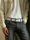 Suitable Geweven Riem Wit Model / Voorkant