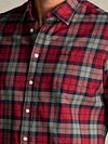 NZA Skjorta Marcel Flannel Check Cherry Red Model / Detail