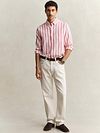 Gant Cotton Linen Camicia Righe Pink Model / Voorkant