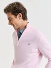 Gant Half Zip Tröja Ljusrosa Model / Zijkant