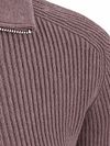 Profuomo Half Zip Pullover Wool Light Aubergine
