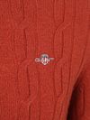 Gant maglione girocollo in lambswool a trecce Modern Rust Product / Detail