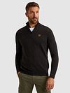 PME Legend Half Zip Structure Mouliné Sweater Schwarz