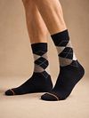 Suitable Strumpor Argyle Marinblå Model / Voorkant