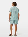 Scotch and Soda Shortsleeve Overhemd Print Lichtgroen Model / Achterkant
