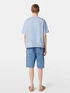 Scotch And Soda Slub Broderi T-shirt Blått Model / Achterkant