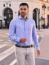 Suitable Linen Shirt Mid Blue Model / Sfeerbeeld