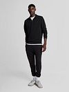 Lyle & Scott Halv zip pullover i tonet sort Model / Voorkant