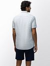 State of Art camicia a maniche corte a righe blu Model / Achterkant