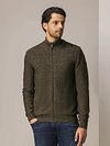 State Of Art Cardigan Structure Melange Marron