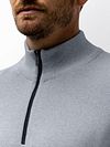 State Of Art Half Zip Pullover Melange Light Blue Model / Detail