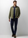 State of Art Overshirt Twill Moss Green Model / Voorkant