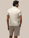 State of Art Poloshirt Jersey Interlock Råvit Model / Achterkant