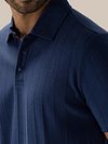 State of Art Poloshirt Jersey Drop Needle Marinblå Model / Detail