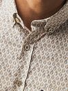 State Of Art Skjorte Poplin Print Beige Model / Detail