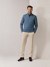 Sweter State of Art Half Zip Wool Blend Melange niebieski Model / Voorkant