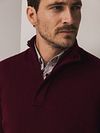 State Of Art Half Zip Trui Wool Blend Burgundy Model / Detail