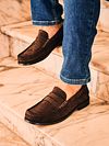 Mokasyny penny loafers Suitable z zamszu w kolorze brązowym Model / Voorkant