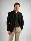 Suitable blazer spigato in lana merino verde scuro Model / Voorkant