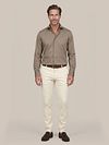 Suitable Camisa Elegante Slim Fit Sorona Dark Taupe Model / Voorkant