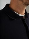Suitable Cardigan Shirt Merino Marine Model / Detail