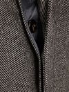 Suitable Coat Longsaddle Herringbone Marron