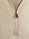 Suitable Deep Zip Pullover z gotowanej wełny, ecru Product / Detail