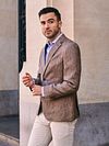 Suitable Blazer Lino Twill Marrone Model / Voorkant