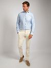 Suitable Herringbone Hemd Dunkelblau Model / Voorkant