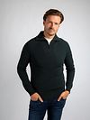 Suitable Maglia half zip Tias in knit Cooldry verde muschio Model / Voorkant con Stefan