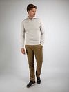 Suitable Maglione Half Zip Tias in maglia Cooldry Greige Model / Voorkant