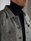 Suitable Overshirt Boiled Wool Blend Grau Model / Detail