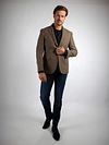 Suitable Blazer Herringbone Merino Wool Hellbraun Model / Voorkant