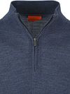 Sweter Suitable z wełny merynosów z zamkiem half zip, niebieski denimowy Product / Detail