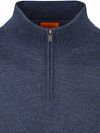Suitable Merino Half Zip Trui Denim Blauw Product / Detail
