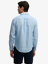 Superdry Camisa de lino Riviera Blue Stripe Model / Achterkant