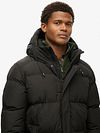 Superdry Long Puffer Jacket Hooded Black Model / Voorkant